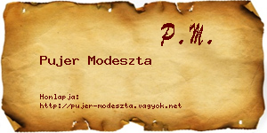 Pujer Modeszta névjegykártya